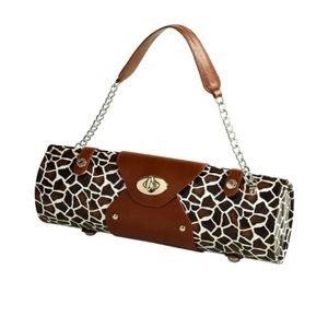 PICNIC at Ascot Wine Carrier & Purse w/ Padded Interior &‎ Inside Pocket Giraffe